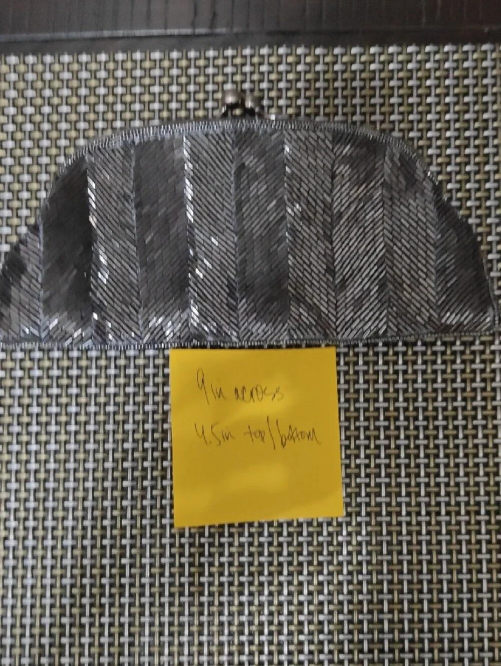 Black Metallic Chevron  Clutch Bag From The Limited